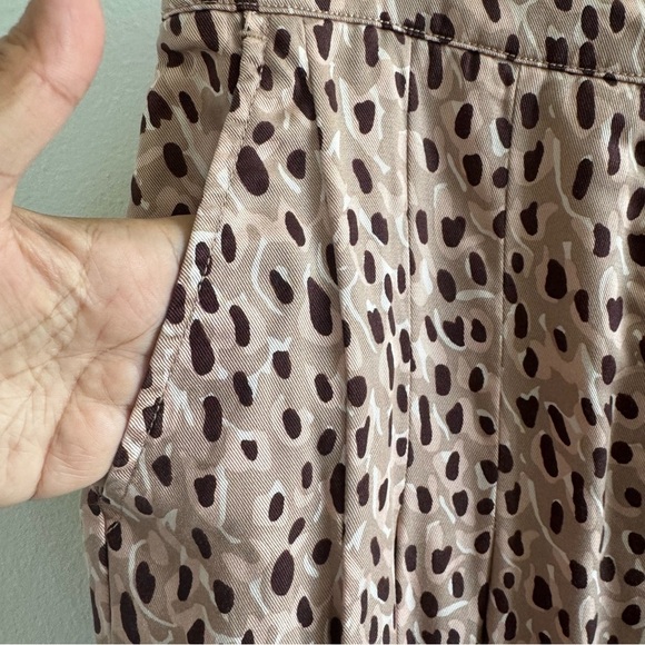 NWT Anthropologie Isobel Pleated Wide Leg Leopard Print Trouser Pants size LP - Picture 4 of 11